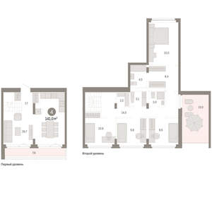 4-к квартира, вторичка, 141м2, 6/23 этаж