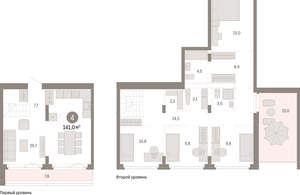 4-к квартира, вторичка, 141м2, 6/23 этаж