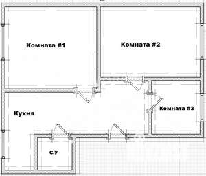 3-к квартира, вторичка, 54м2, 1/3 этаж
