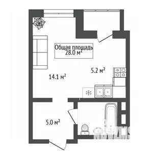 Студия квартира, вторичка, 28м2, 5/12 этаж