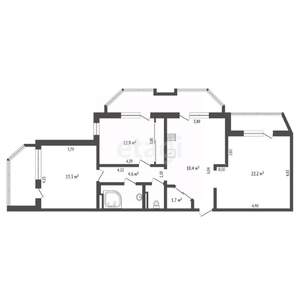 3-к квартира, вторичка, 99м2, 15/15 этаж