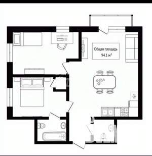 3-к квартира, вторичка, 94м2, 8/26 этаж