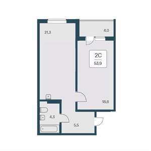 2-к квартира, вторичка, 54м2, 10/17 этаж