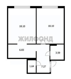 2-к квартира, вторичка, 56м2, 2/18 этаж