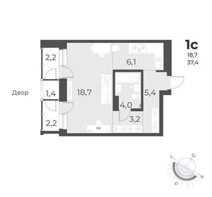 Студия квартира, вторичка, 37м2, 4/17 этаж