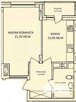 1-к квартира, вторичка, 46м2, 15/20 этаж