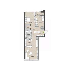 3-к квартира, вторичка, 103м2, 11/14 этаж