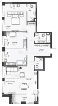 4-к квартира, вторичка, 129м2, 26/29 этаж