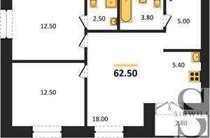 2-к квартира, вторичка, 63м2, 6/8 этаж