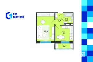 1-к квартира, вторичка, 41м2, 4/18 этаж