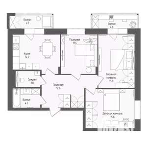 3-к квартира, вторичка, 80м2, 15/18 этаж