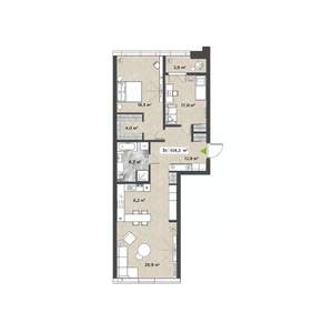 3-к квартира, вторичка, 103м2, 9/14 этаж