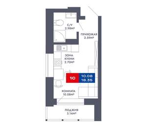 Студия квартира, вторичка, 18м2, 14/25 этаж