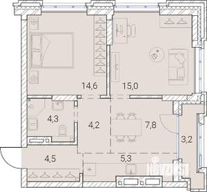 3-к квартира, вторичка, 59м2, 20/25 этаж