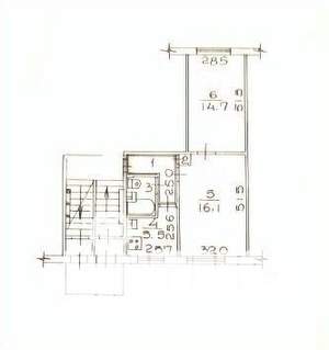 2-к квартира, вторичка, 44м2, 1/5 этаж