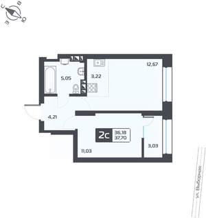 2-к квартира, вторичка, 38м2, 10/25 этаж