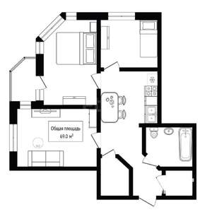 3-к квартира, вторичка, 69м2, 13/26 этаж