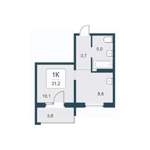 Студия квартира, вторичка, 31м2, 12/17 этаж