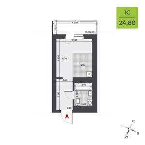 Студия квартира, вторичка, 25м2, 15/21 этаж