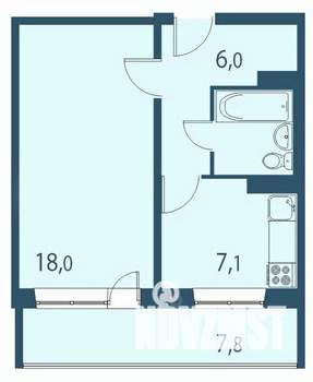 1-к квартира, вторичка, 39м2, 12/17 этаж