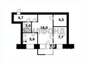 2-к квартира, вторичка, 44м2, 2/5 этаж