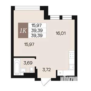 1-к квартира, вторичка, 39м2, 4/10 этаж