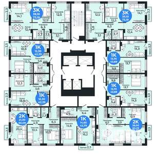 1-к квартира, вторичка, 43м2, 5/25 этаж
