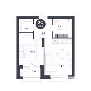 1-к квартира, вторичка, 37м2, 10/17 этаж