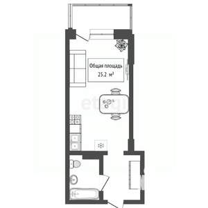 Студия квартира, вторичка, 25м2, 6/17 этаж