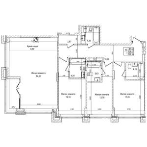 3-к квартира, вторичка, 126м2, 24/28 этаж