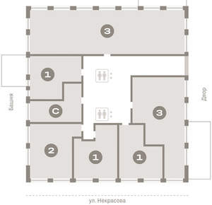 1-к квартира, вторичка, 63м2, 3/17 этаж