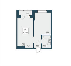 1-к квартира, вторичка, 42м2, 20/25 этаж
