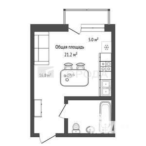 Студия квартира, вторичка, 21м2, 8/18 этаж