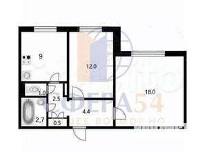 2-к квартира, вторичка, 50м2, 1/10 этаж
