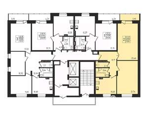 2-к квартира, строящийся дом, 70м2, 2/27 этаж