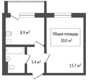 1-к квартира, вторичка, 35м2, 3/9 этаж