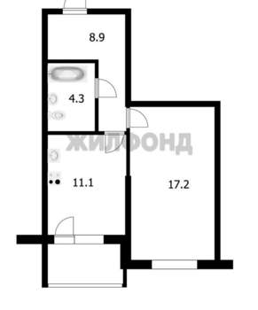 1-к квартира, вторичка, 41м2, 12/17 этаж