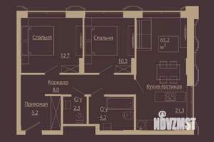3-к квартира, вторичка, 65м2, 7/14 этаж