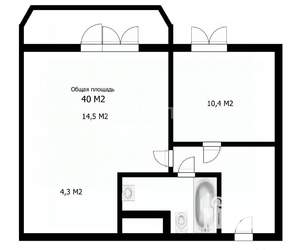 2-к квартира, вторичка, 39м2, 4/17 этаж