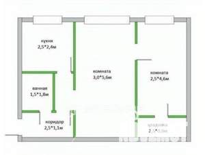 2-к квартира, вторичка, 45м2, 5/5 этаж