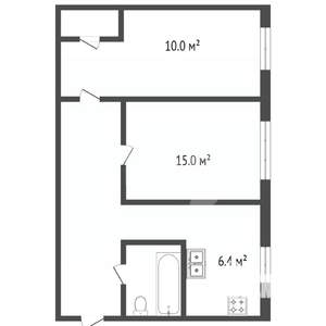 2-к квартира, вторичка, 50м2, 1/5 этаж