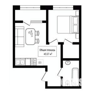 1-к квартира, вторичка, 44м2, 9/30 этаж