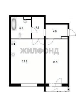 2-к квартира, вторичка, 58м2, 1/10 этаж