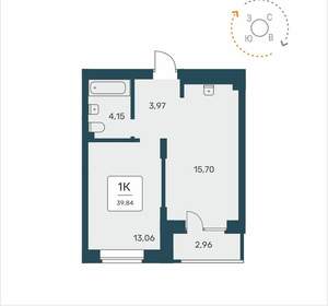 1-к квартира, вторичка, 40м2, 18/25 этаж