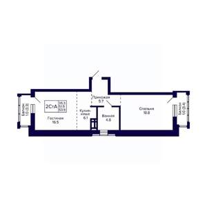 2-к квартира, вторичка, 54м2, 15/30 этаж