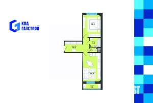 2-к квартира, вторичка, 53м2, 12/18 этаж