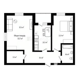 2-к квартира, вторичка, 54м2, 10/10 этаж