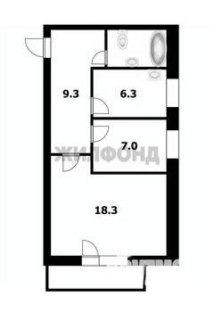 2-к квартира, вторичка, 45м2, 3/8 этаж