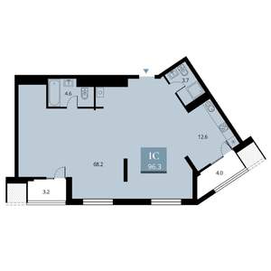 3-к квартира, вторичка, 93м2, 24/24 этаж