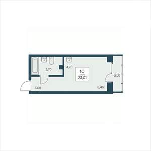 Студия квартира, вторичка, 23м2, 20/25 этаж